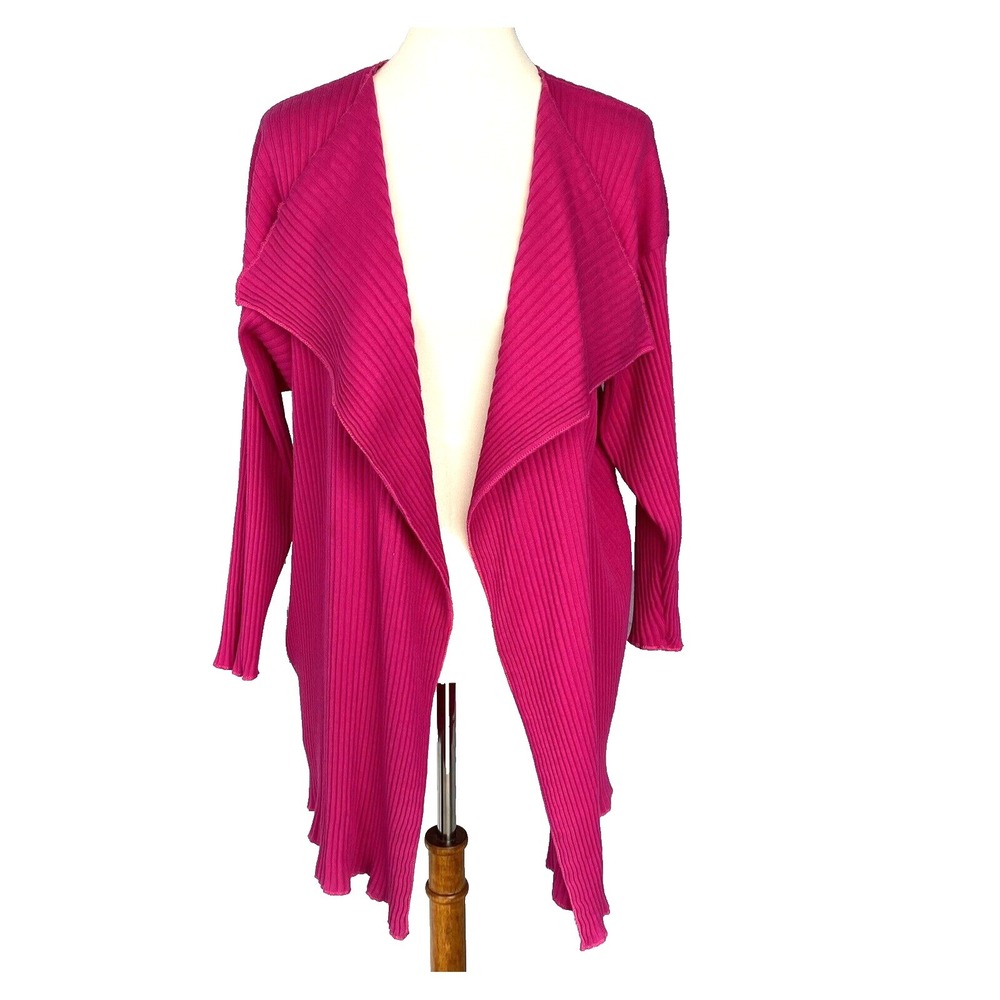 S.S.G. Catherine Lover Women M Cardigan Pink Italy 100% Cotton Long Sleeve Knit